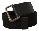 Costume National Black Cotton Ducati Metal Buckle Belt -   -  Costume National.